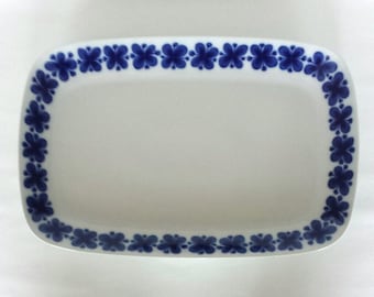Vintage Rörstrand Serving Platter: Mon Amie Blue Flower Design