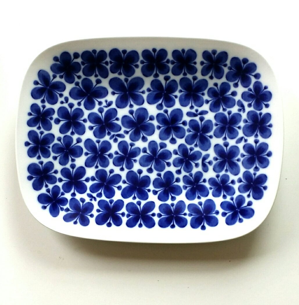 美品 ★ ビンテージ　 MON AMIE プレート 4枚セット Vintage Rorstrand Mon Amie Serving Platter, Blue Flower Design - Etsy