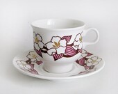 Stunning vintage Jasmin tea / coffee cup and matching saucer by Margaretha Hennix Lisa Larson for Gustavsberg