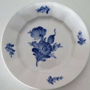Vintage Royal Copenhagen Dessert Plate: Blue Flower Porcelain (6.2 inch)
