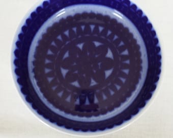 Rare blå husar hand painted dish by Stig Lindberg for Gustavsberg