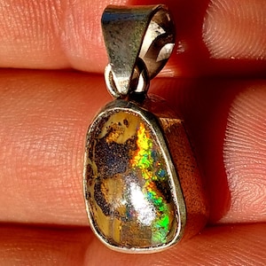 Boulder Opal, Sterling Silver, Pendant, Australian Opal