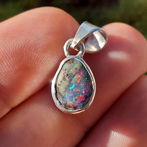 Boulder Opal, Sterling Silver, Pendant, Australian Opal