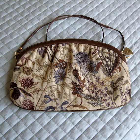 Vintage Morris Moskowitz Floral Tapestry Handbag - image 1