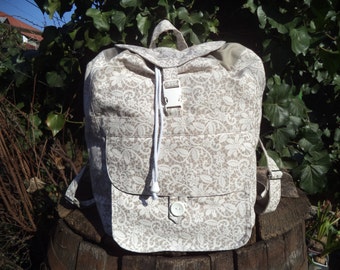 Canvas Backpack With Flowers