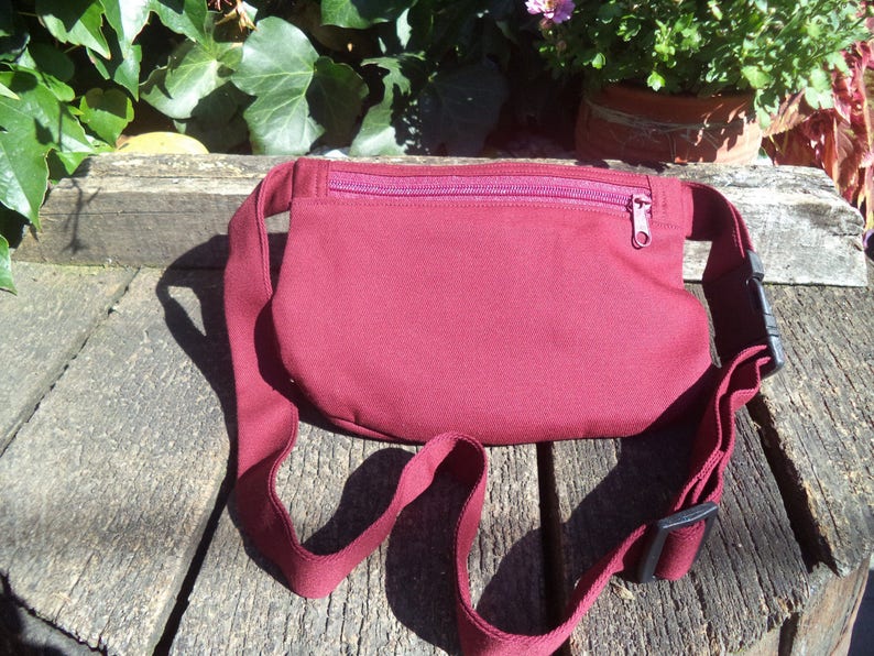 Claret canvas fanny pack,belt bag,hip bag