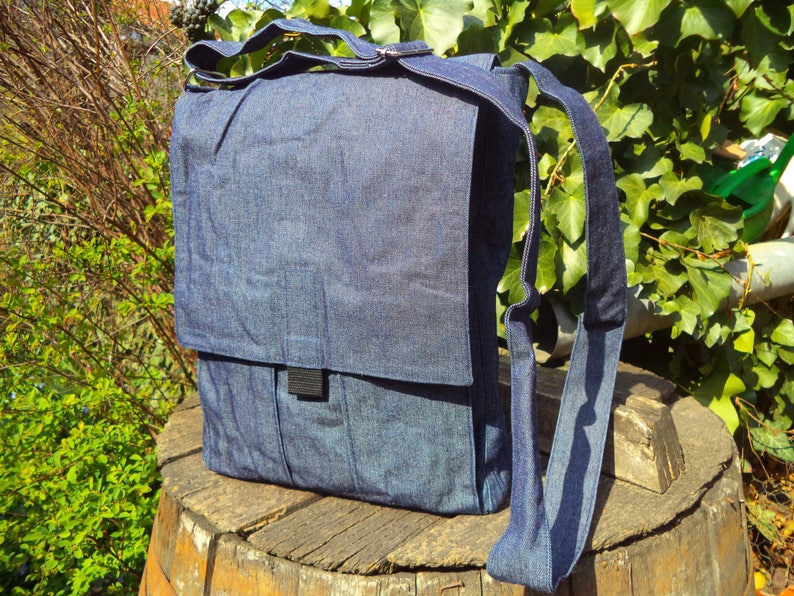 Blue jeans shoulder bag messenger bag