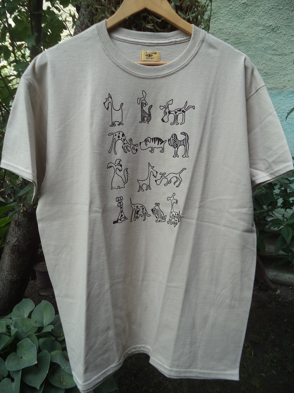 Sandcolored short sleeve Tshirt Etsy