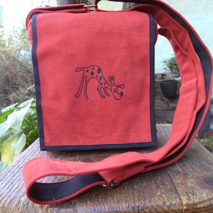 Canvas Shoulder Bag With Dog