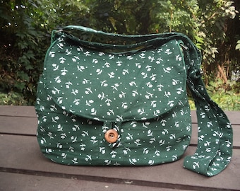 Floral Corduroy Shoulder Bag