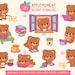 Cute Kawaii Printable Digital Stickers Clipart Daily Bear and Pet Dog ...