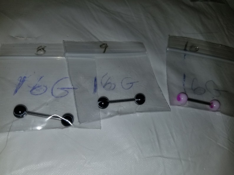 Never Been Worn! 16G Body Jewelry 1 Pierced Surgical Steel Bar in Bag Brand New