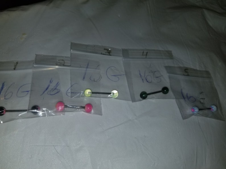 Never Been Worn! 16G Body Jewelry 1 Pierced Surgical Steel Bar in Bag Brand New