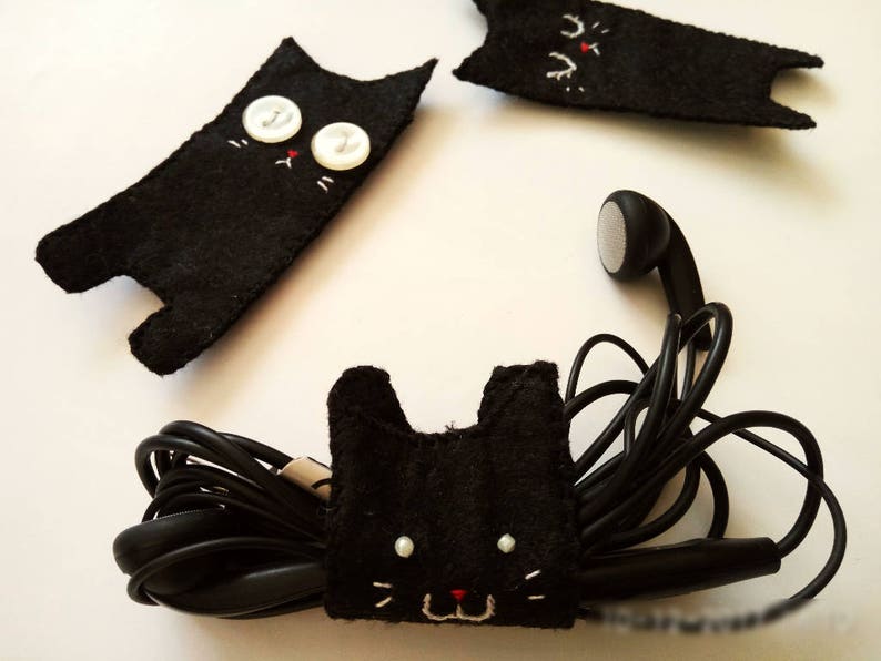 Felt Headphone Holder Earbud Holder Cat Headphones Holder Etsy