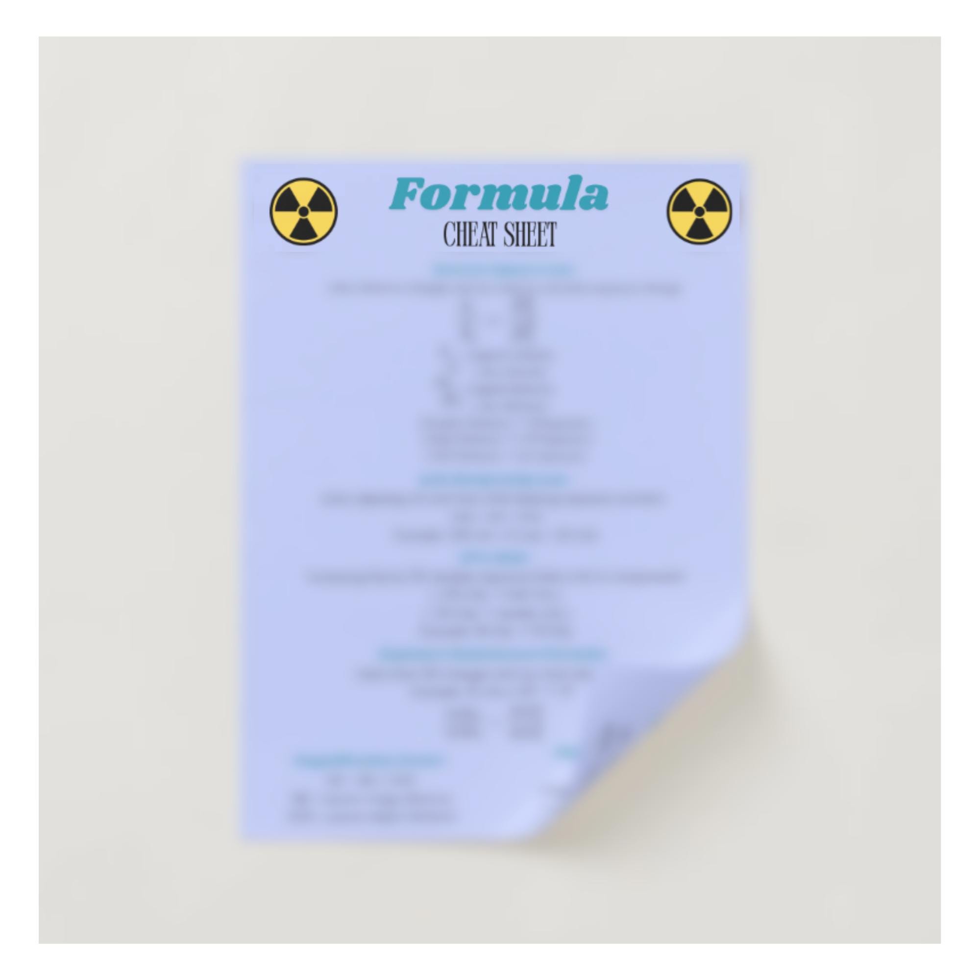 Basic Radiology Formulas Radiography Formula Cheat Sheet | Digital Download | Radiologic ...