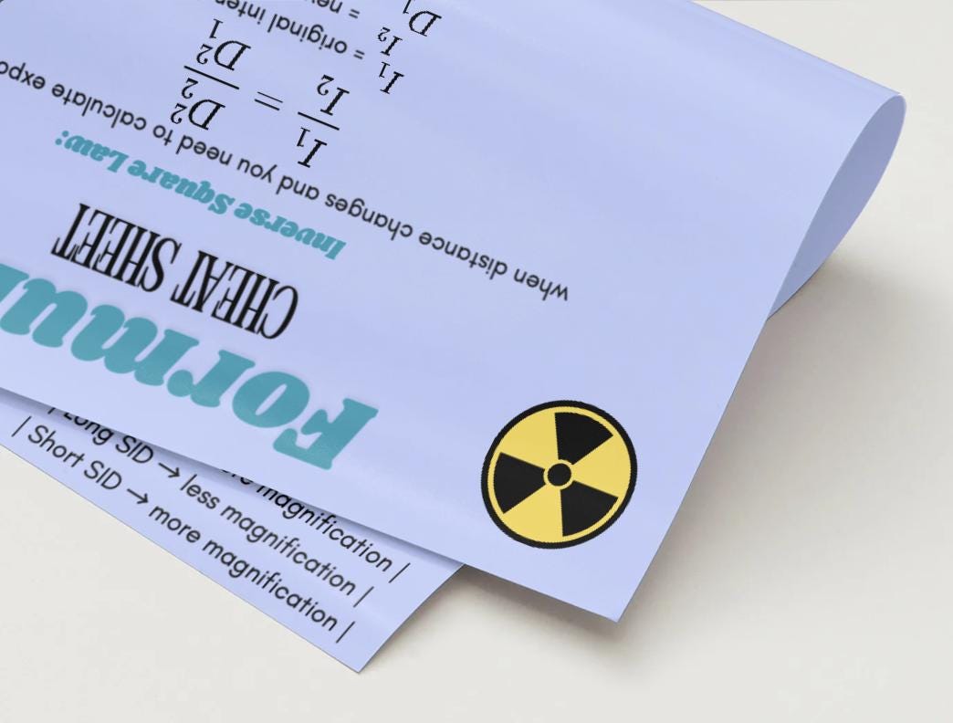Basic Radiology Formulas Radiography Formula Cheat Sheet | Digital Download | Radiologic ...
