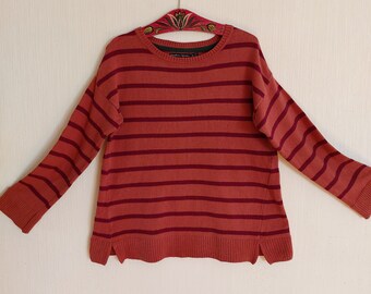 Vintage Damen Baumwoll Pullover Gr XS