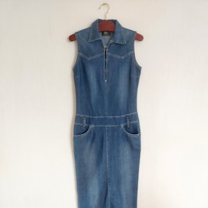 Vintage LEE Womens Denim Hipster Trendy Dress Small Size