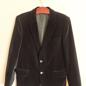 Vintage Turo Velvet Blazer Mens Black Jacket Size Large Made Finland