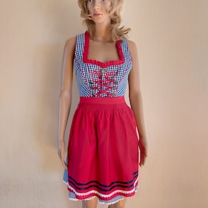 Vintage Womens Dirndl Bavarian Oktoberfest Cotton Dresses Small Size