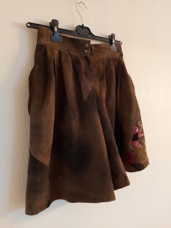 Vintage Brown Genuine Suede Leather Shorts - image 3