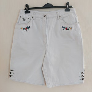 Vintage White Jeans Austrian Bavarian German Short XXLarge Size