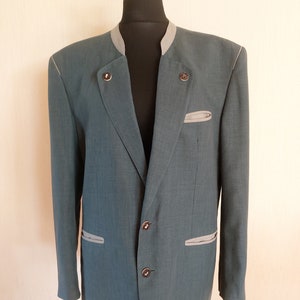 Vintage Green Classic Austrian Mens Tyrolean Loden Wool Traditional Folk Bavarian Jacket Size XXLarge