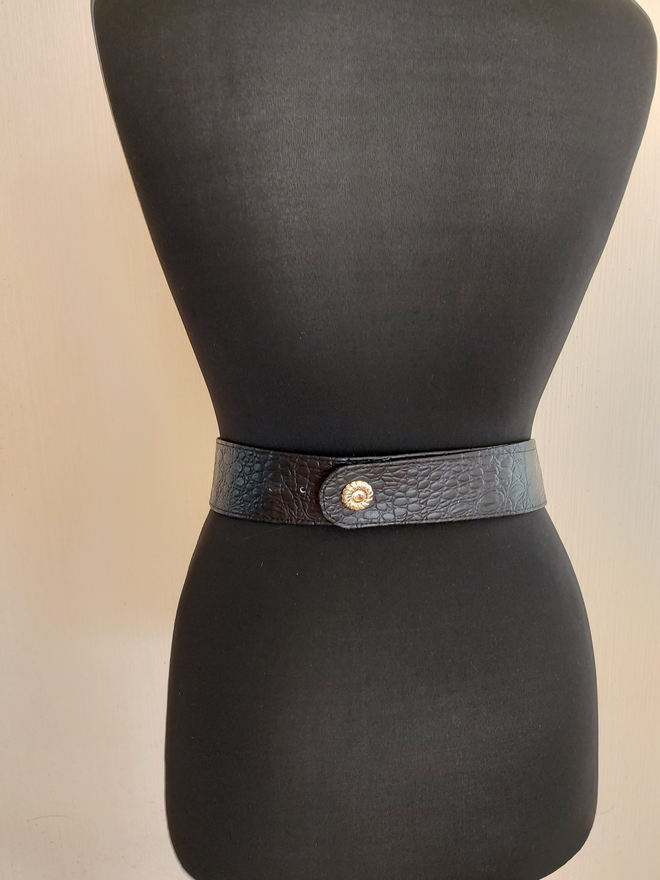 Vintage Black Faux GYPSY Boho Belt - Etsy