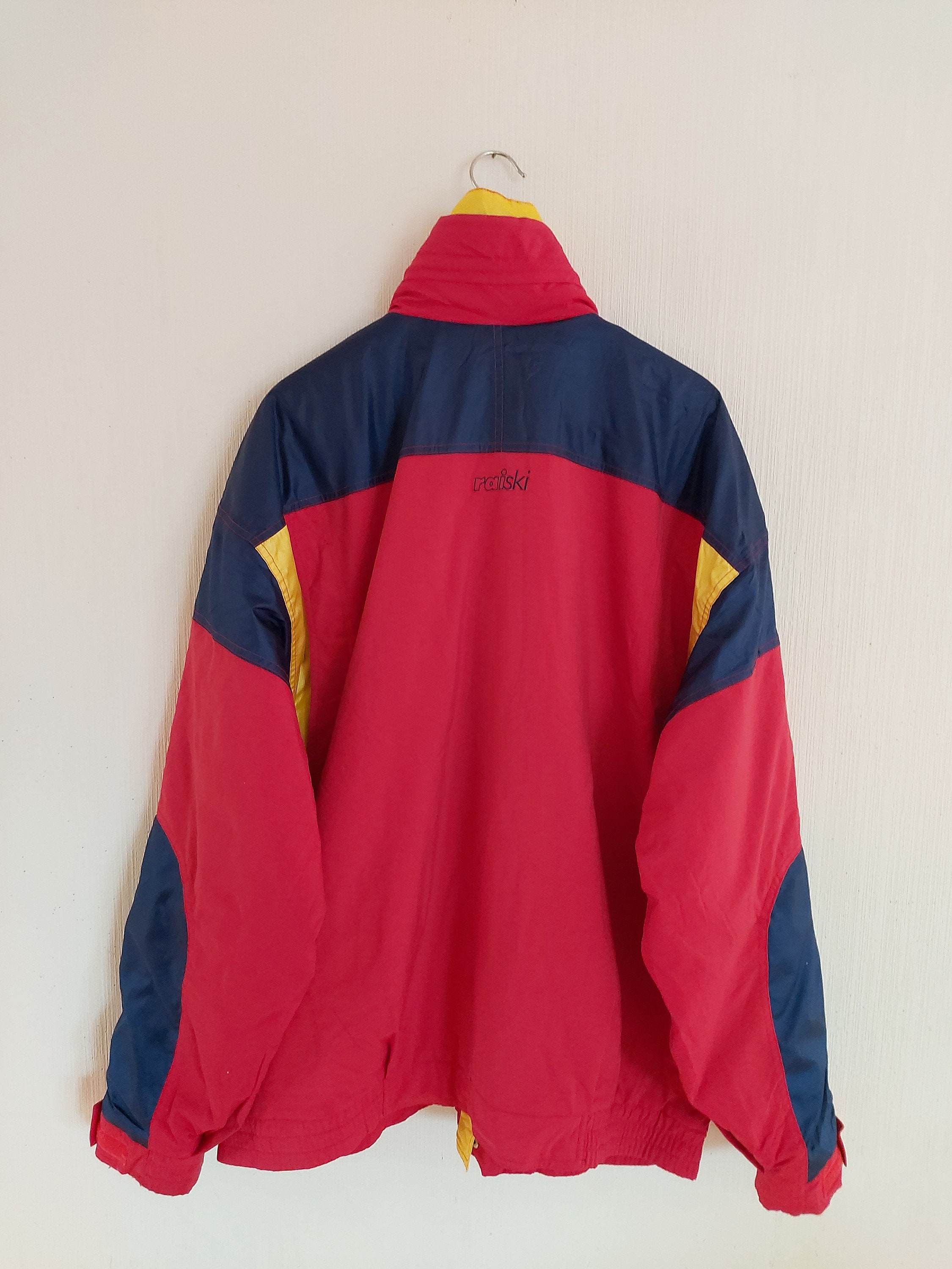 Vintage RAISKI Red Snow Windbreaker Unisex Thin Hipster Ski Winter