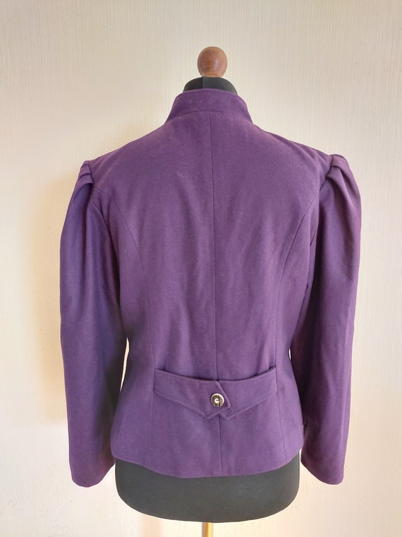 Vintage Purple Wool Womens German Trachten Loden … - image 3