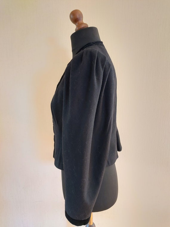 Vintage Black Wool Womens German Trachten Loden T… - image 4