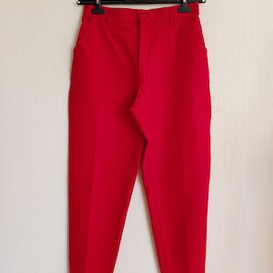 Vintage Red Womens Stretchy Pants Small Size