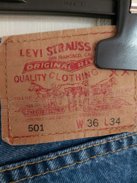Vintage Levis 501 with Zipper Blue Denim Jeans W36 L34