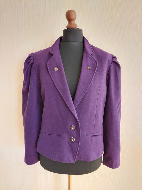Vintage Purple Wool Womens German Trachten Loden … - image 1