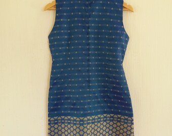 blue and gold asian dress Asian Gold Dress