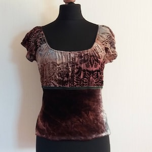 Vintage Velvet Formal Top Blouse Medium to XLarge Size