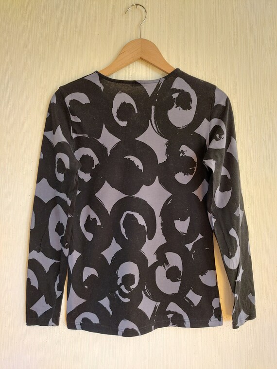 Vintage Marimekko Womens Black With Gray Ornament… - image 3