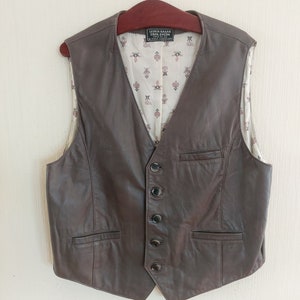 Vintage Soft Genuine Leather Mens Vest XXLarge Size