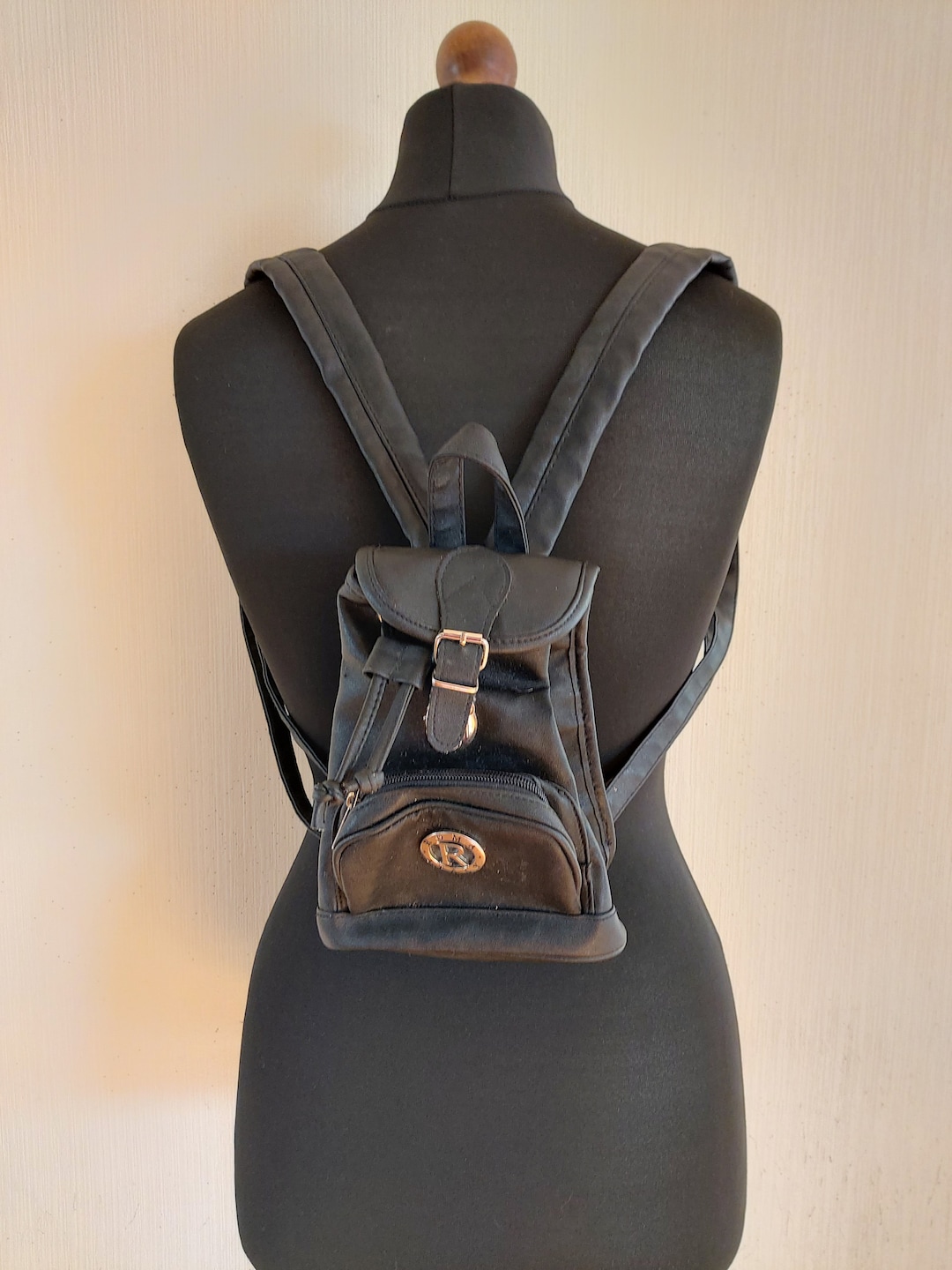 Vintage Leather Buckle Mini Backpack Black Esprit Vintage 90 main image 2