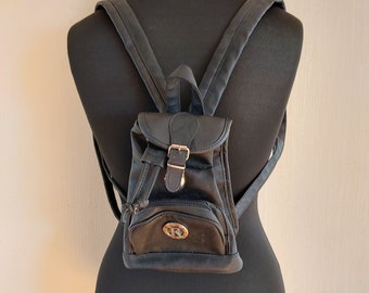 Vintage 90’s Patchwork Leather Backpack Purse Bag Black Vintage Patchwork Leather Backpack - Etsy main image 3