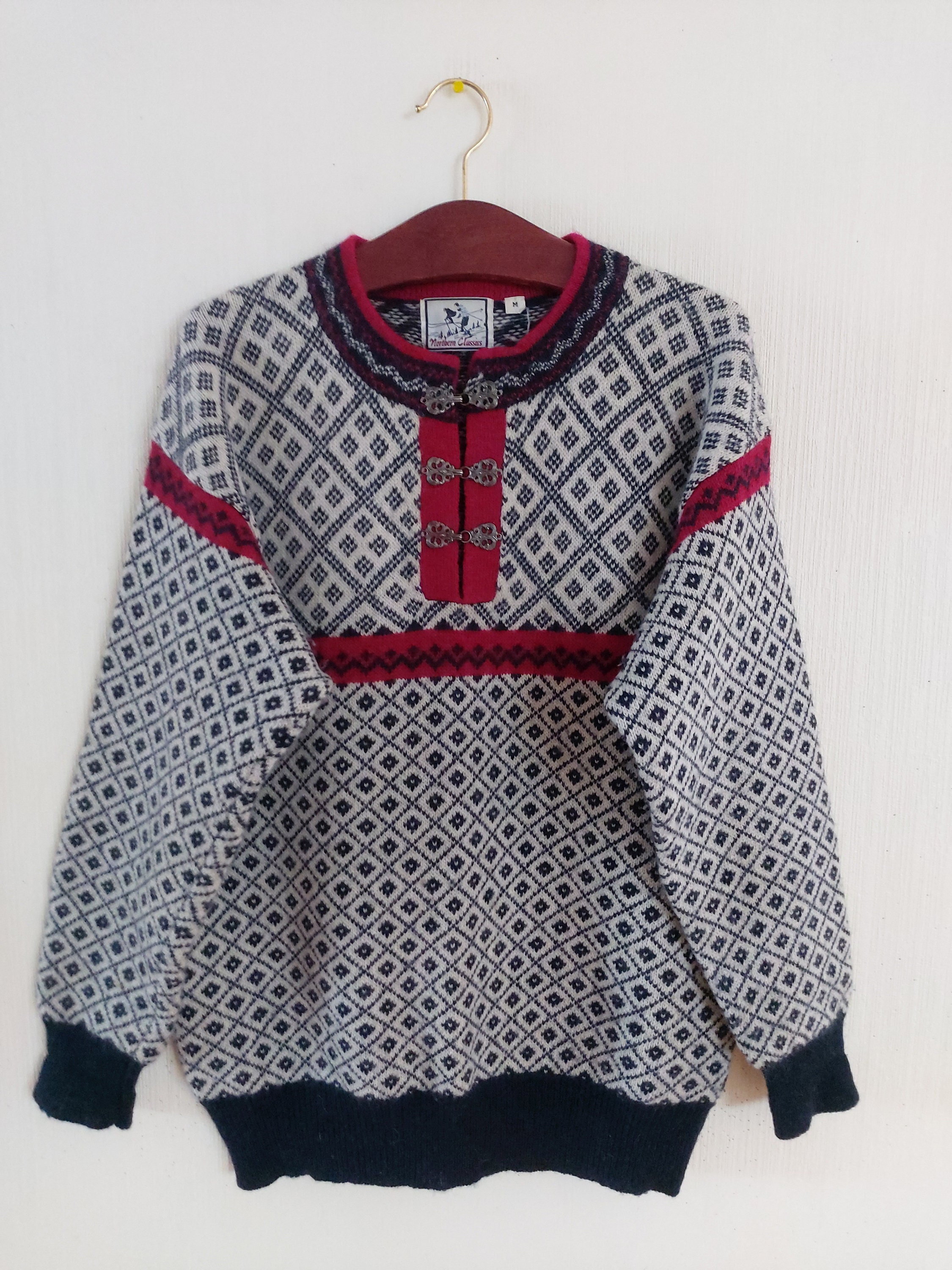Vintage Unisex Knitted Sweater Medium Size Etsy