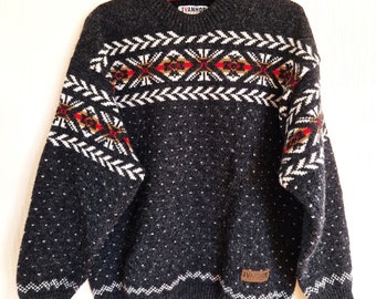 vintage Ivanhoé of Sweden homme pull en laine d'hiver tricoté petite à moyenne taille