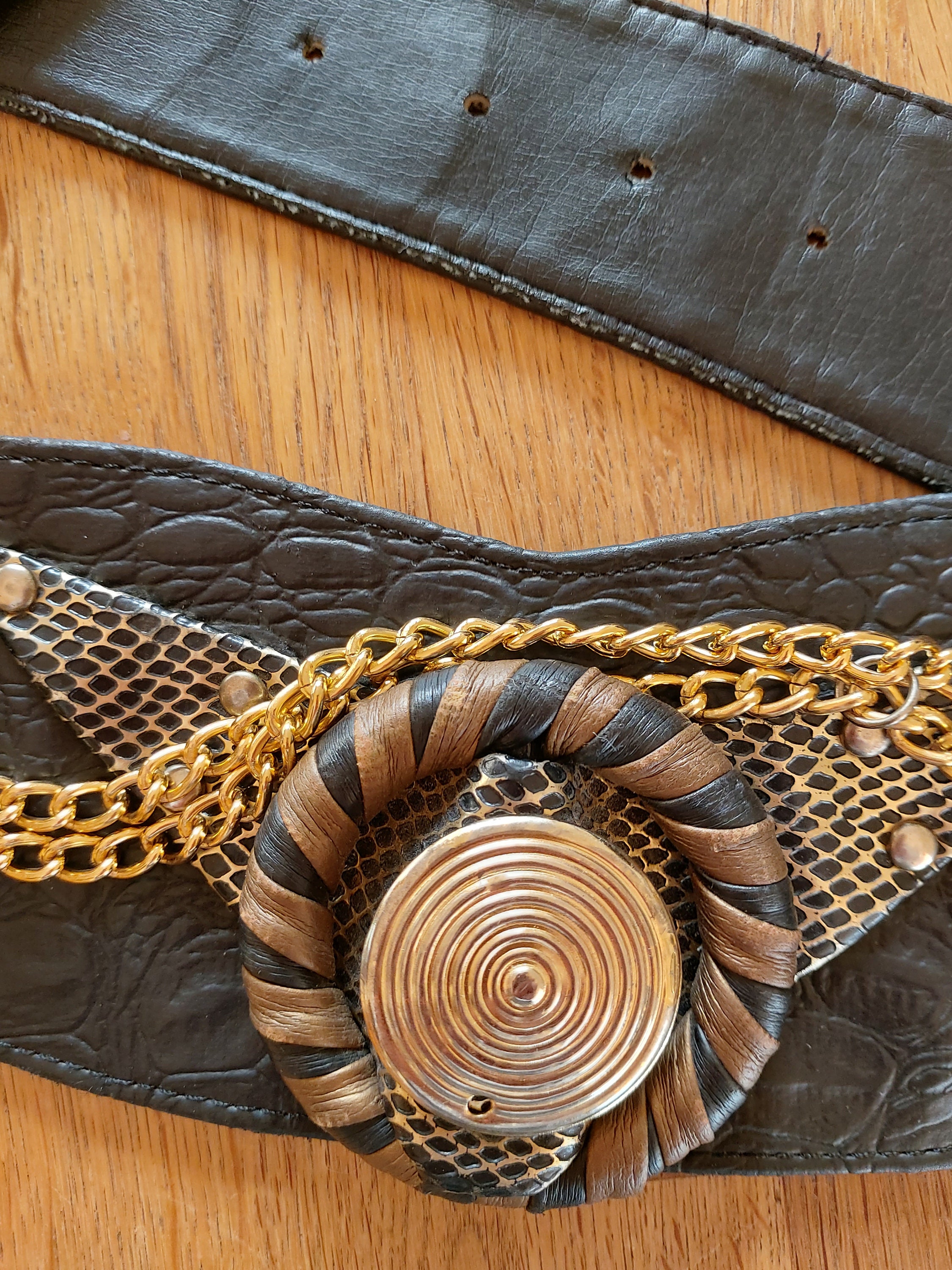VINTAGE HIPPIE GIPSY ITALIAN LEATHER BELT???? Tan Boho Belt - Etsy main image 4