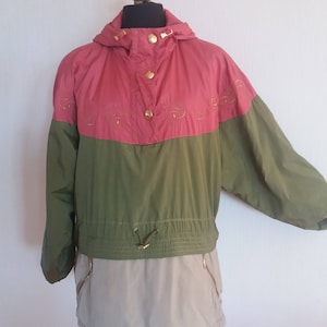 Vintage Haki/Orange 90s Outdoor Track Jacket Size Large to XLarge