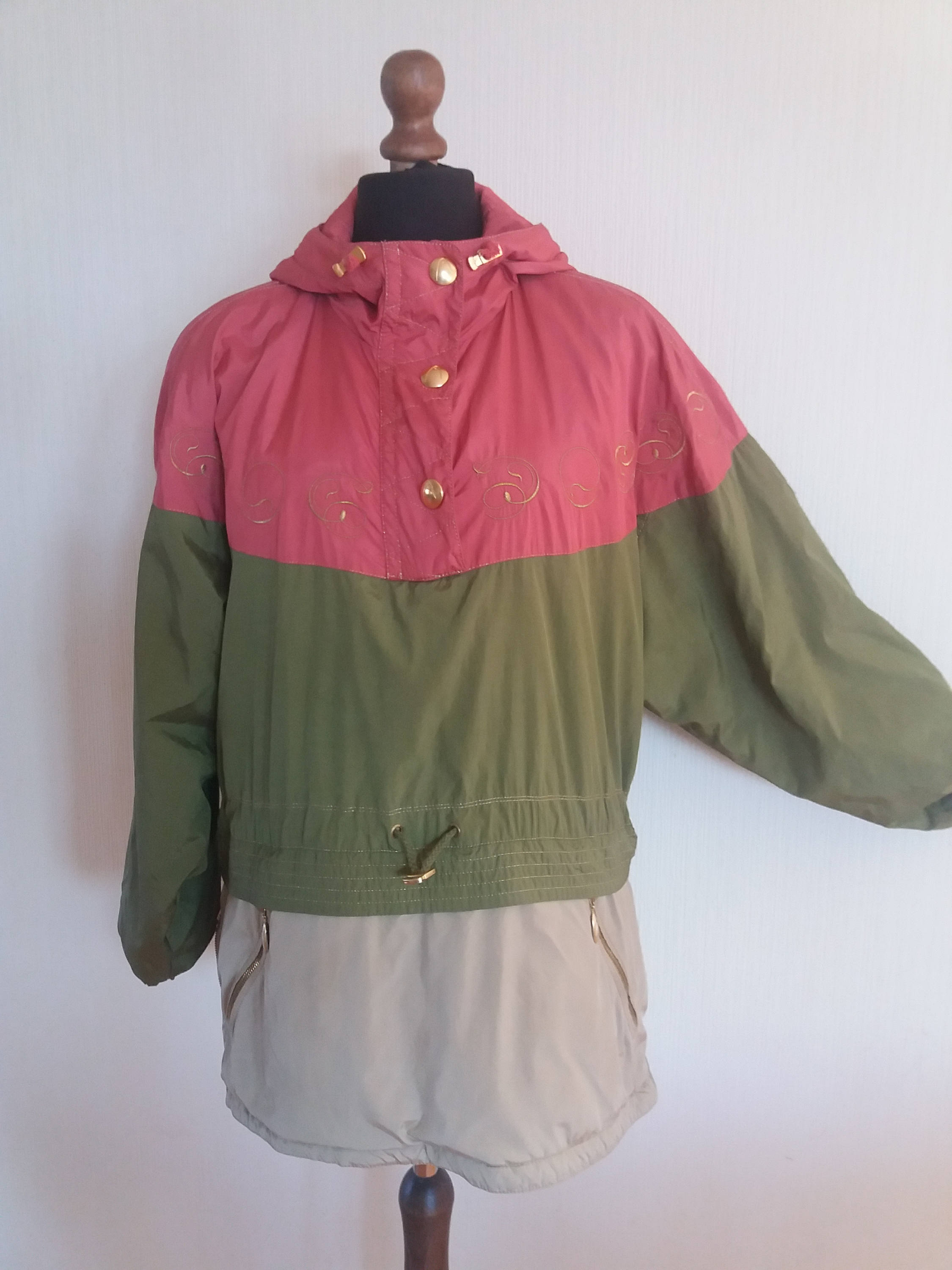 Vintage Haki/Orange 90s Outdoor Track Jacket Size Large to XLarge