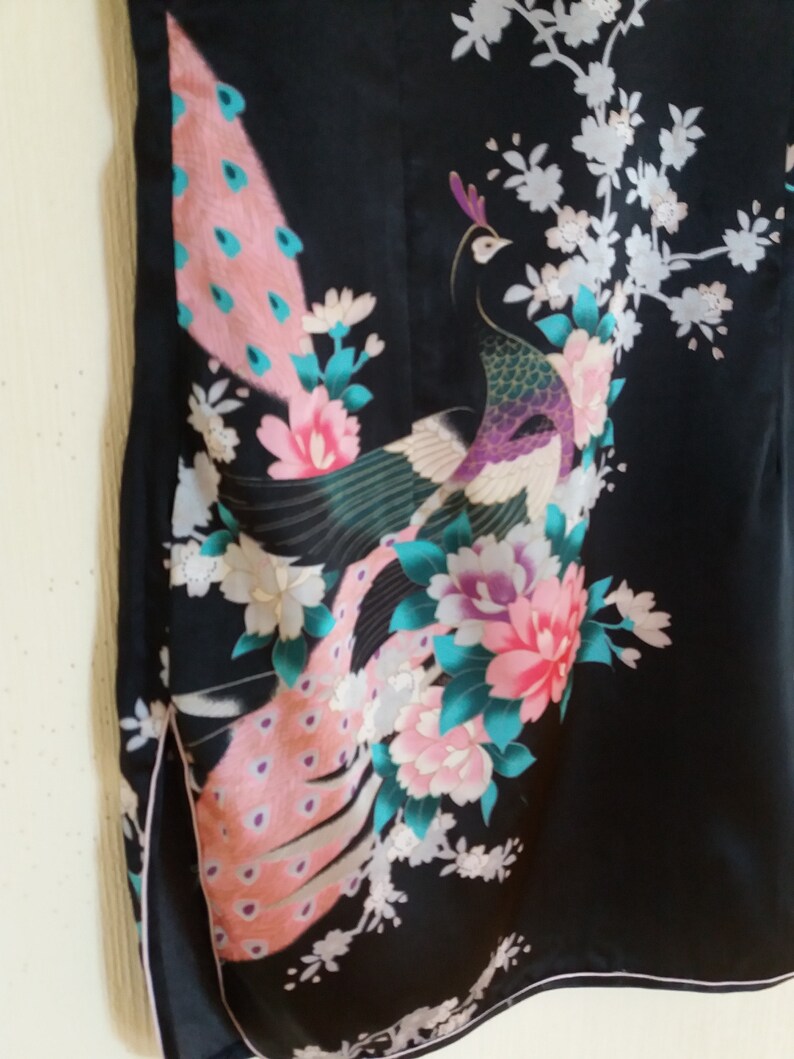 Asian Style Chinese traditional Black With Flower Dress Small Size