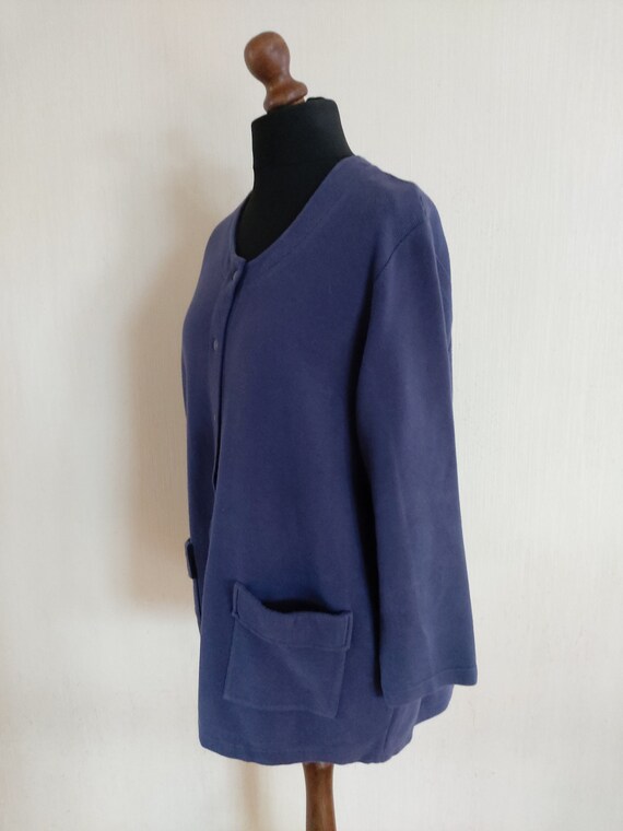 Vintage Women's Marimekko Blue Cotton Jacket Larg… - image 2