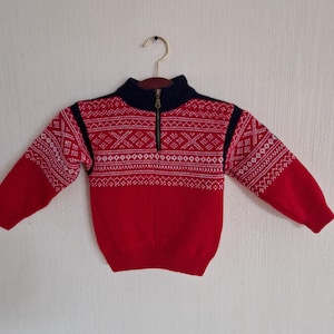 Vintage Viking Norway Child Wool Sweater Size 4