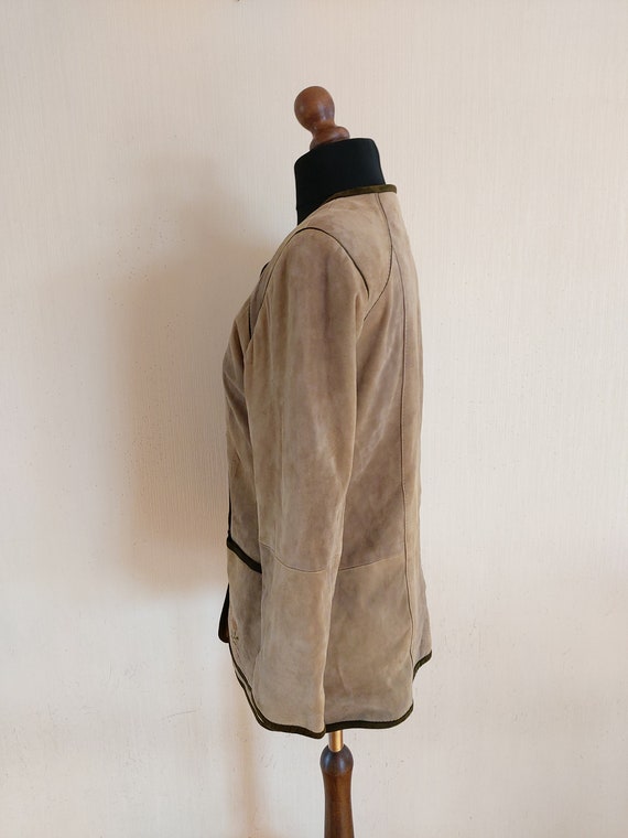 Vintage Light Brown Seude Leather Austrian Bavari… - image 4