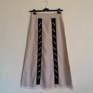 Dirndl German Austrian Traditional Folk Oktoberfest  Linen Skirt Size Small